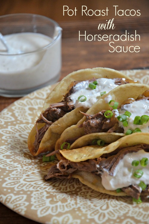 Slow Cooker Pot Roast Tacos With Horseradish