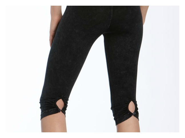 Hard Tail Shirred Knee Length Leggings