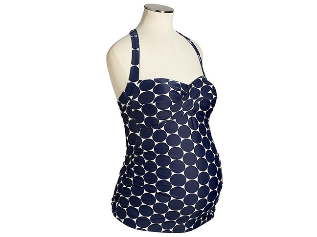 Maternity Twist-Front Halter Tankini Top