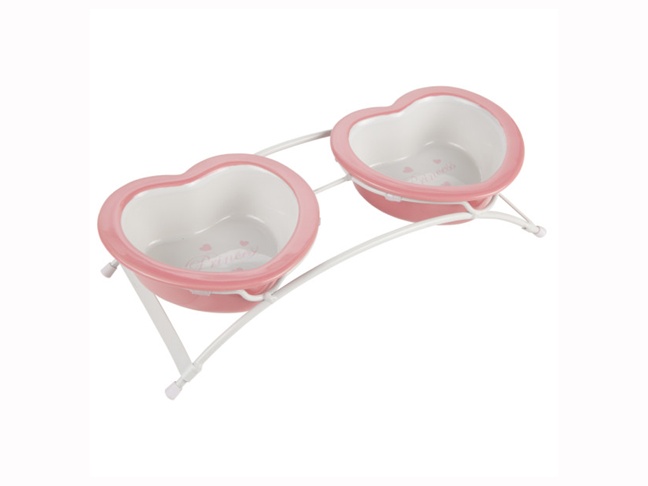 Princess Heart Shaped Dog Bowl