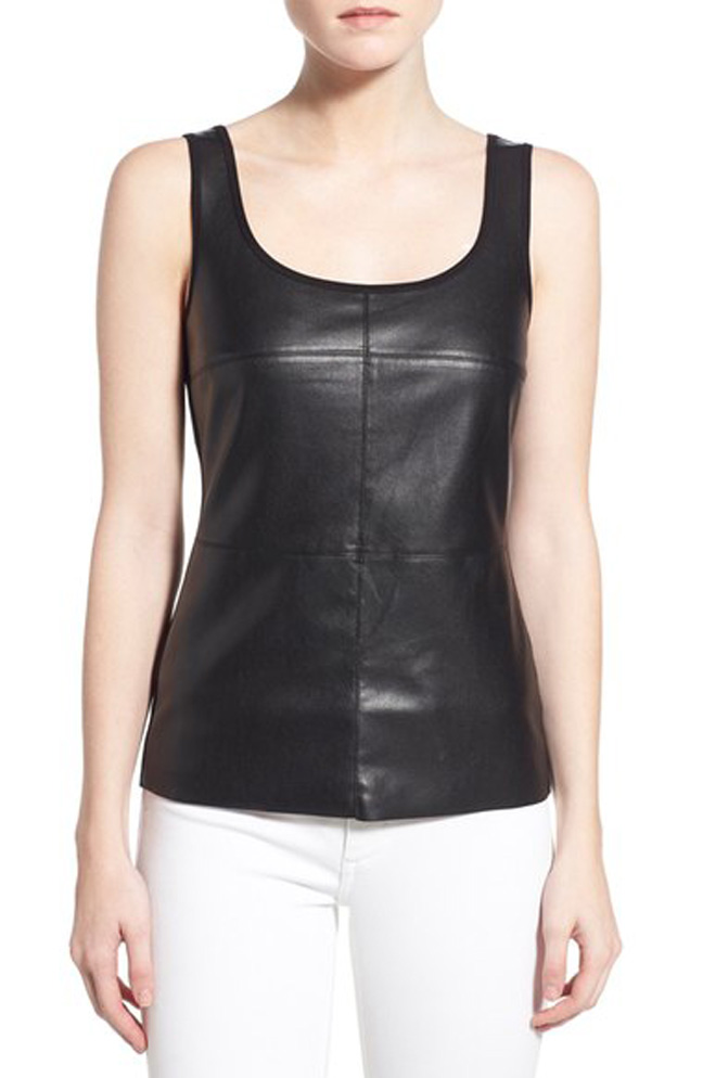 Faux Leather Sleeveless Tank