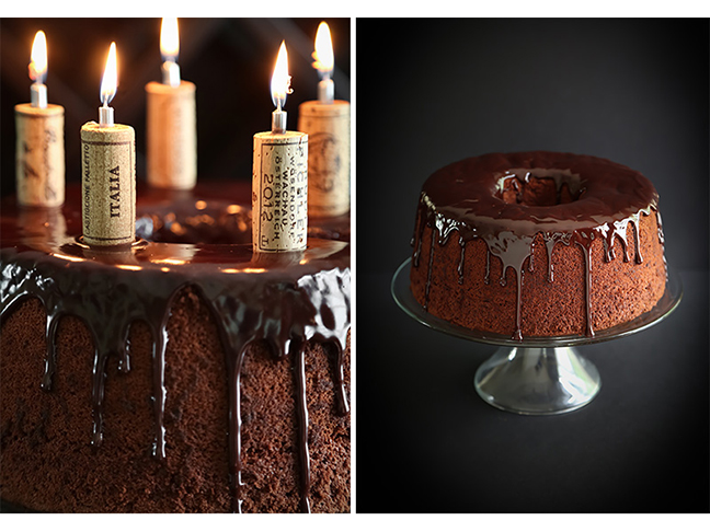 Chocolate Red Wine Chiffon Cake